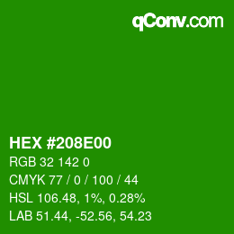 Color code: HEX #208E00 | qconv.com