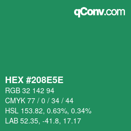 Color code: HEX #208E5E | qconv.com