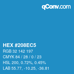 カラーコード: HEX #208EC5 | qconv.com