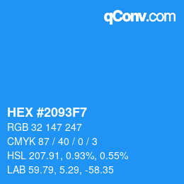 Color code: HEX #2093F7 | qconv.com