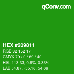 Color code: HEX #209811 | qconv.com
