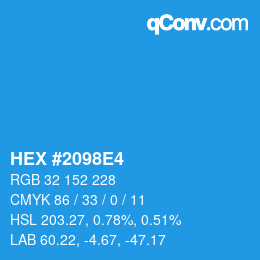 Código de color: HEX #2098E4 | qconv.com