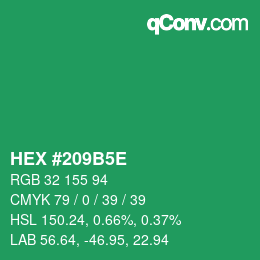 Código de color: HEX #209B5E | qconv.com