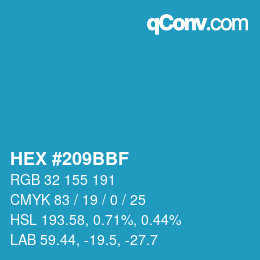 Color code: HEX #209BBF | qconv.com