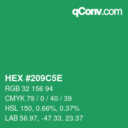 Código de color: HEX #209C5E | qconv.com