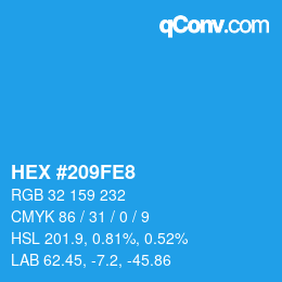 Color code: HEX #209FE8 | qconv.com