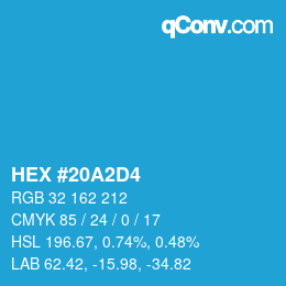 Color code: HEX #20A2D4 | qconv.com