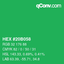 Color code: HEX #20B058 | qconv.com