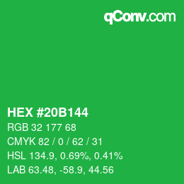 Color code: HEX #20B144 | qconv.com
