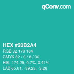 Color code: HEX #20B2A4 | qconv.com