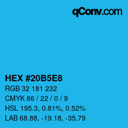Color code: HEX #20B5E8 | qconv.com