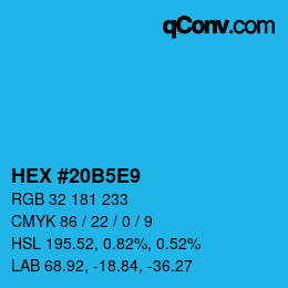 Color code: HEX #20B5E9 | qconv.com
