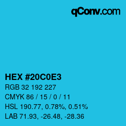 Color code: HEX #20C0E3 | qconv.com