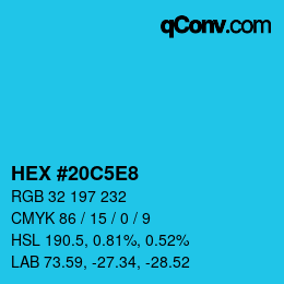 Color code: HEX #20C5E8 | qconv.com