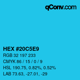 Color code: HEX #20C5E9 | qconv.com