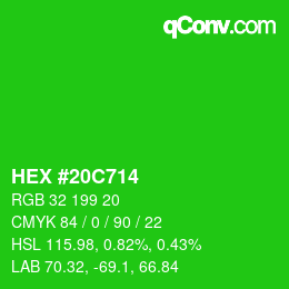 Color code: HEX #20C714 | qconv.com