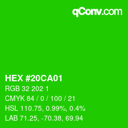 Color code: HEX #20CA01 | qconv.com