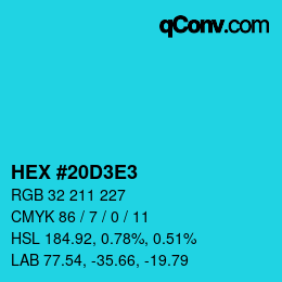 Color code: HEX #20D3E3 | qconv.com