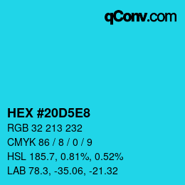 Color code: HEX #20D5E8 | qconv.com