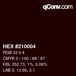 カラーコード: HEX #210004 | qconv.com