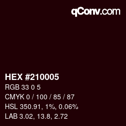 颜色代码: HEX #210005 | qconv.com