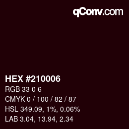 カラーコード: HEX #210006 | qconv.com
