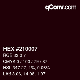 Color code: HEX #210007 | qconv.com