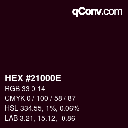 Color code: HEX #21000E | qconv.com