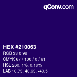 Color code: HEX #210063 | qconv.com