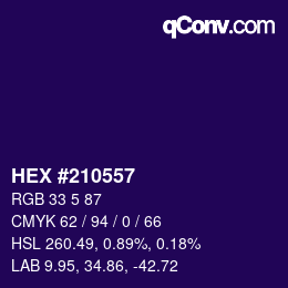 Color code: HEX #210557 | qconv.com