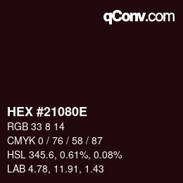Color code: HEX #21080E | qconv.com