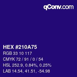 Color code: HEX #210A75 | qconv.com