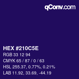 Color code: HEX #210C5E | qconv.com