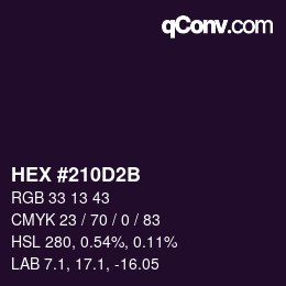 Código de color: HEX #210D2B | qconv.com
