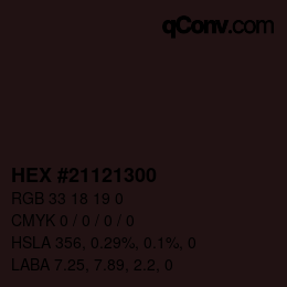 Color code: HEX #21121300 | qconv.com