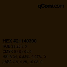 Color code: HEX #21140300 | qconv.com