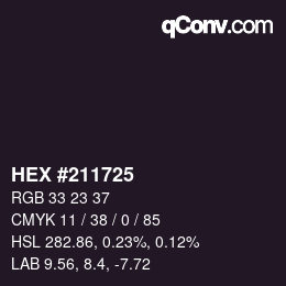 Color code: HEX #211725 | qconv.com