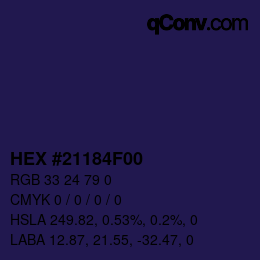 Color code: HEX #21184F00 | qconv.com