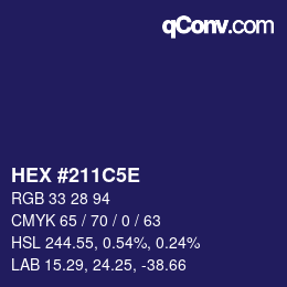 Farbcode: HEX #211C5E | qconv.com