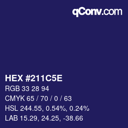 Color code: HEX #211C5E | qconv.com