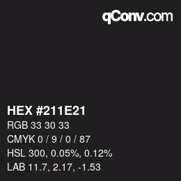 颜色代码: HEX #211E21 | qconv.com