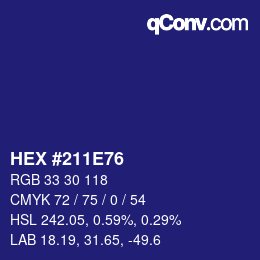 Color code: HEX #211E76 | qconv.com