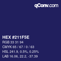 Color code: HEX #211F5E | qconv.com