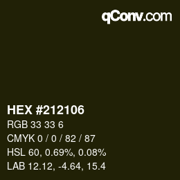 Color code: HEX #212106 | qconv.com