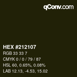 Color code: HEX #212107 | qconv.com