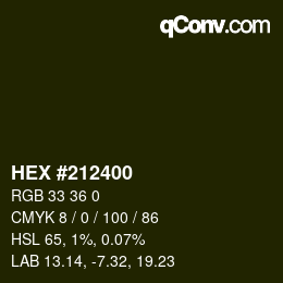 カラーコード: HEX #212400 | qconv.com