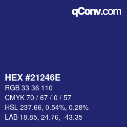 Color code: HEX #21246E | qconv.com