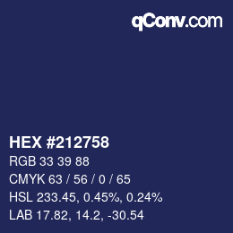 Color code: HEX #212758 | qconv.com