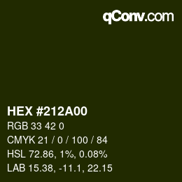 颜色代码: HEX #212A00 | qconv.com