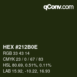 Color code: HEX #212B0E | qconv.com